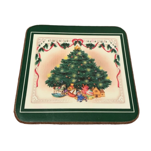 Royal Table Victorian Christmas Tree Beverage Coasters - Six (6) - Picture 1 of 5